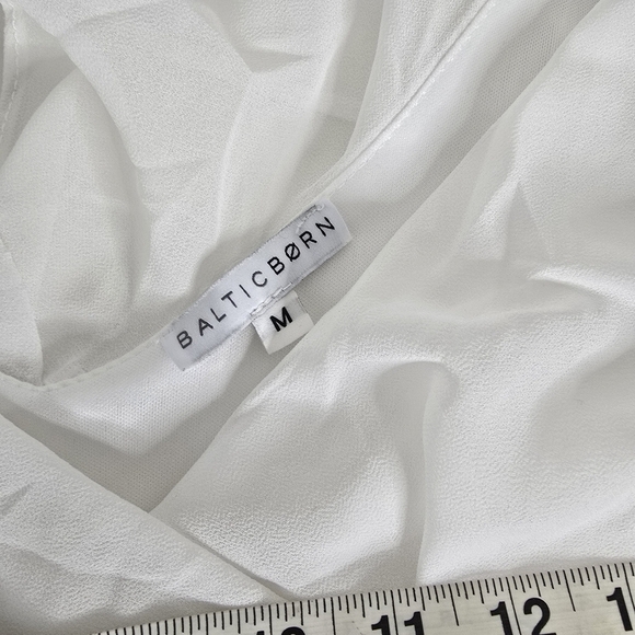 Baltic Born Katya Ruffle Maxi Dress White Size M Bridal Garden Party Flowy - Picture 10 of 15